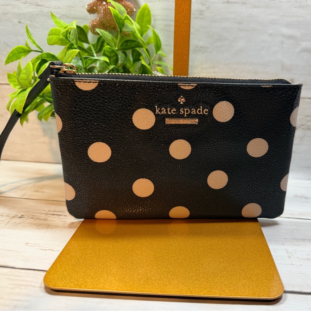 Kate Spade Black and Cream Dot Clutch